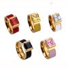 Wholesale 316L Stainless Steel Colorful CZ Birthstone Eternity Ring