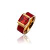 Wholesale 316L Stainless Steel Colorful CZ Birthstone Eternity Ring