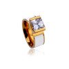 Wholesale 316L Stainless Steel Colorful CZ Birthstone Eternity Ring