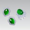 925 Sterling Silver Natural Green Chalcedony Precious Gemstone Ring Wholesale