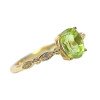 Natural Peridot Gemstone Gold Plated Sterling Silver Ring For Women