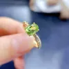 Natural Peridot Gemstone Gold Plated Sterling Silver Ring For Women