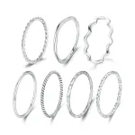 Wholesale Minimalist Open Layered Band Silver Ring For Daily Wear