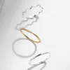 Wholesale Minimalist Open Layered Band Silver Ring For Daily Wear