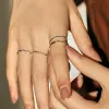 Wholesale Minimalist Open Layered Band Silver Ring For Daily Wear